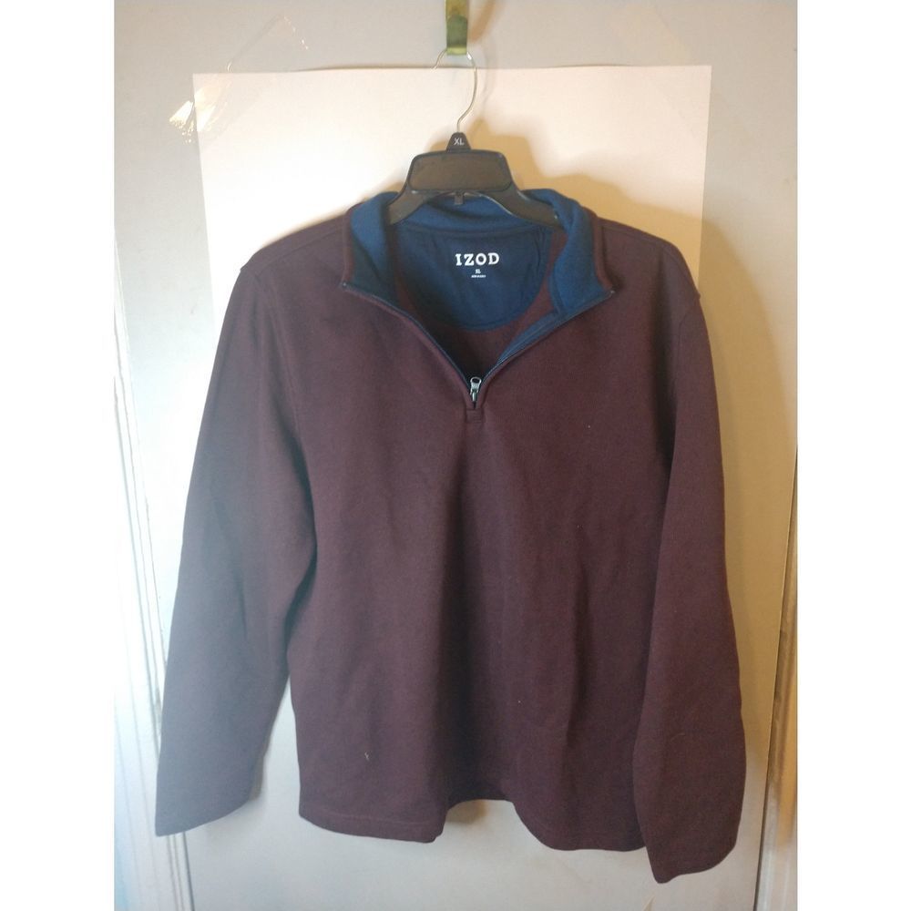 Izod 1/4‎ Zip Pullover Sweater Maroon Size XL